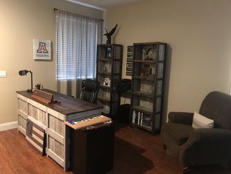 Matching Handmade Custom Desk and Bookshelves