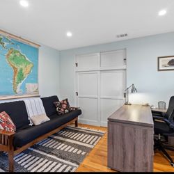 Convertible Walnut Wooden Futon/couch/bed Opens Flat 