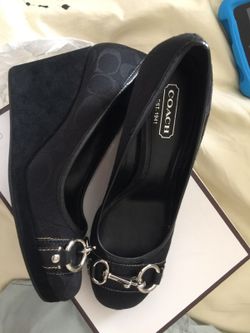 New unworn coach wedges 9 1/2