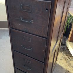 4 Drawer Oak File Cabinet