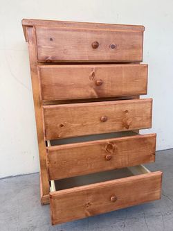 5 drawer pine oak wood color