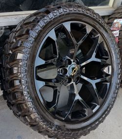22” Chevy Silverado GMC Sierra Replica Wheels & Tires Off-Road Tahoe Yukon Escalade Suburban Rines Y