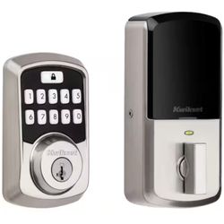 Two Kwikset Aura Satin Nickel Single Cylinder Electronic Bluetooth Keypad Smart Lock Deadbo