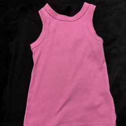 Pink and Black Toddler Tank Tops