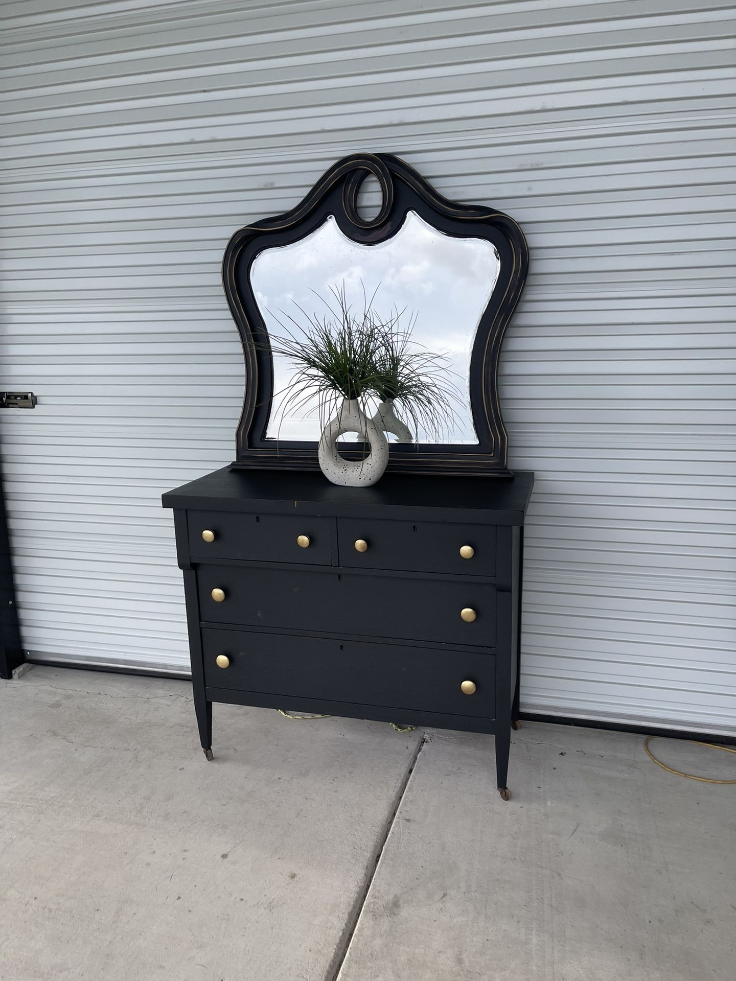 Entryway table, dresser, or cabinet with matching mirror