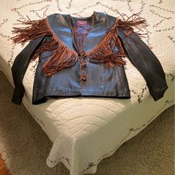 Leather/ Fringe Jacket 
