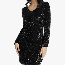 sequin dress long sleeve party dress