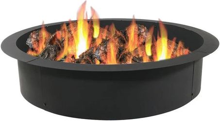 Sunnydaze 36 in. x 36 in. Round Heavy-Duty Steel Wood Burning Fire Pit Rim Liner