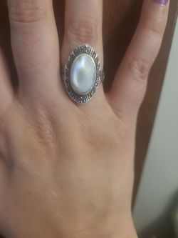 David Sigal vintage mother of pearl ring