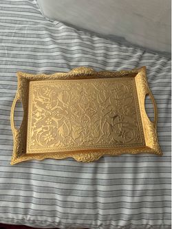 gold decoration tray