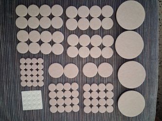 Everbilt: Assorted Beige Self Adhesive Round  Furniture Sliders (108 pieces)