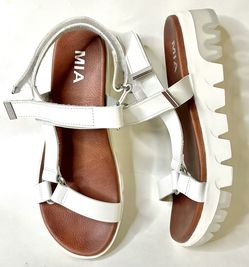 MIA Women's White Leather Sandals