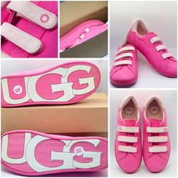 UGG K Low Velcro Hot Pink Glitter Sneakers (Size 6)