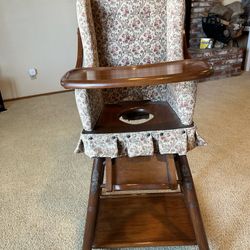 Antique Convertible High Chair 