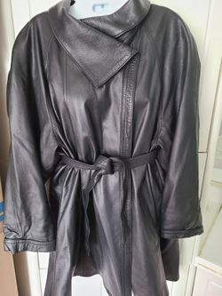 Italian Stylish  Black Goat Skin Leather Jacket SIZE 46