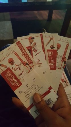 I have 6 tickets to the cardinals game this evening 12 in cards cash on each ticket