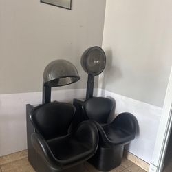 Professional Salon Hooded Hair Dryer Chairs – Set of 2