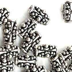 Lot Of Sterling Bali Tube Beads