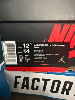 Air Jordan 1 X Off White NRG size 12 1/2
