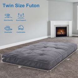 6" Daybed Mattress Memory Foam Futon Mattress Twin Size, Thick Corduroy Futons Sofa Couch Mattress(Frame Not Included)
