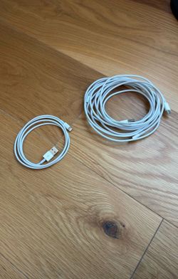 Apple charging cables, lumix lense,  and more