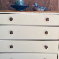 White Dresser With Hand Carved Knobs