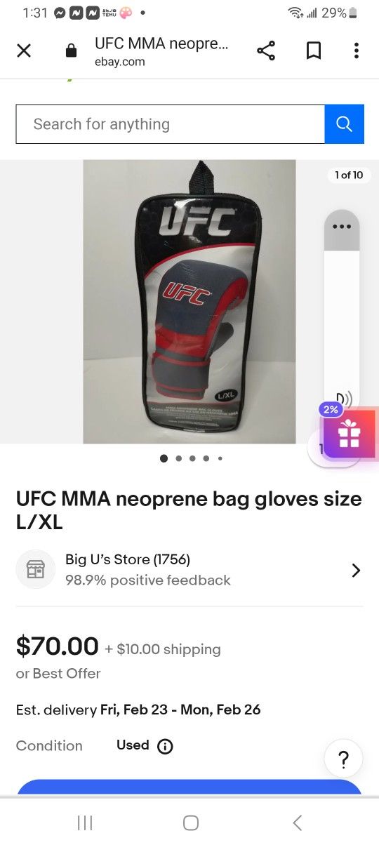 UFC Boxing Gloves