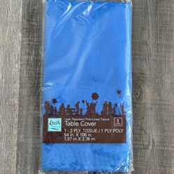 New Nautical Blue 2-Ply Water Resistant Textured Party Table Cover