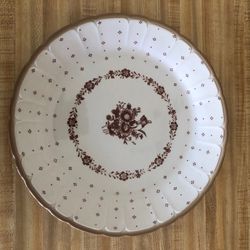 Vintage Renaissance Arcadia Brown Stoneware Chop Plate Platter