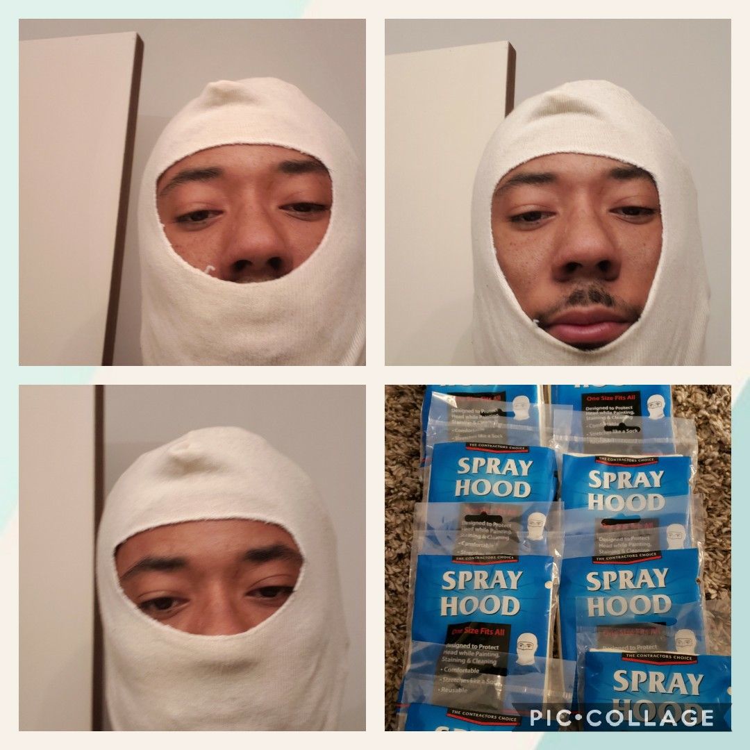 New 8 disposable hood, cotton, stretch knit face masks