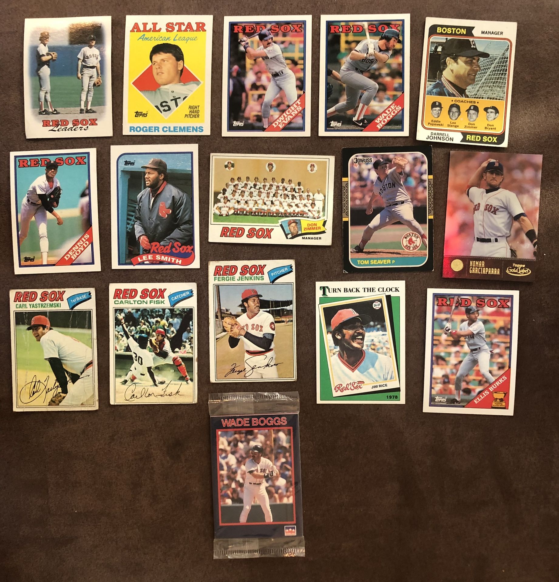 20 Boston Red Sox Mixed Lot Of Baseball Cards GC-VGC-New