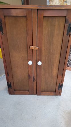 Rustic Wood Cabinet with Double Doors