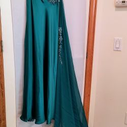 Beautiful 1 shoulder strap formal dress with light gold beading / diamante.Size small.Only worn once