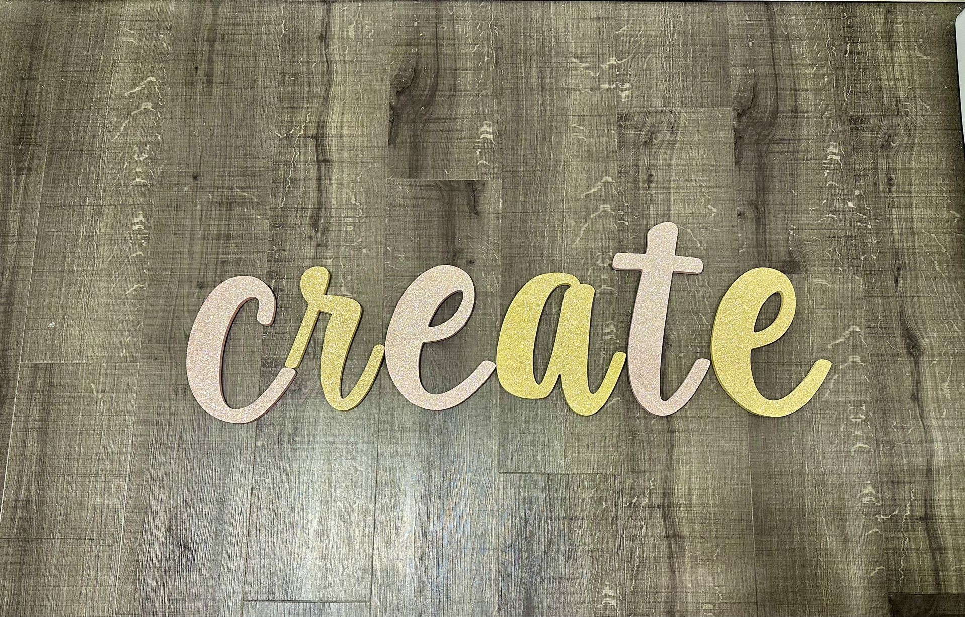 Pink & Gold Letters “Create”
