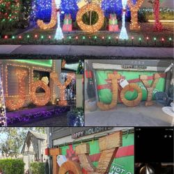 Gigantic Christmas JOY yard decor 12 Feet  x 7 feet READ DESCRIPTION for details 