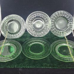 6 Piece Uranium Salad Plates