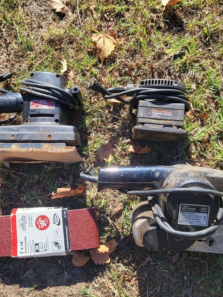 Vintage Power Tools Lot Black & Decker Sears Craftsman Orbital Sander Straight Line