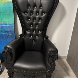2 Leather Texas Custom Throne Chairs