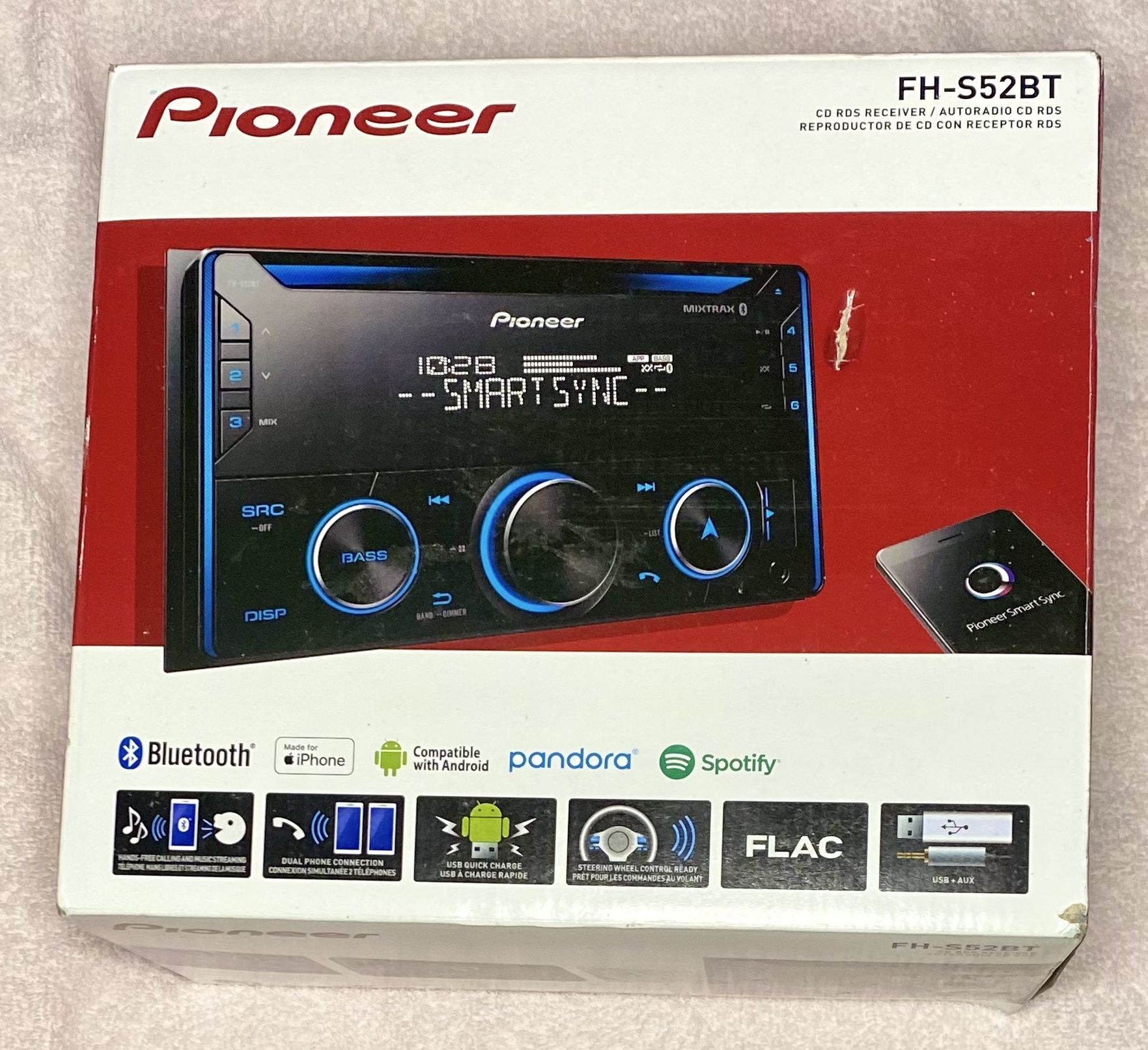 Pioneer FH-S52BT Double Din Bluetooth Car Stereo New