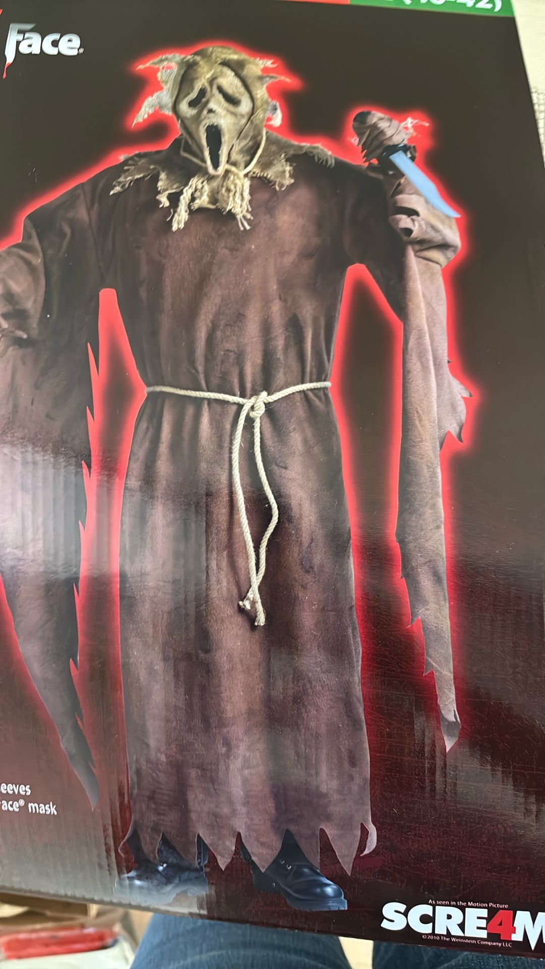Halloween costume, ghost face man XL