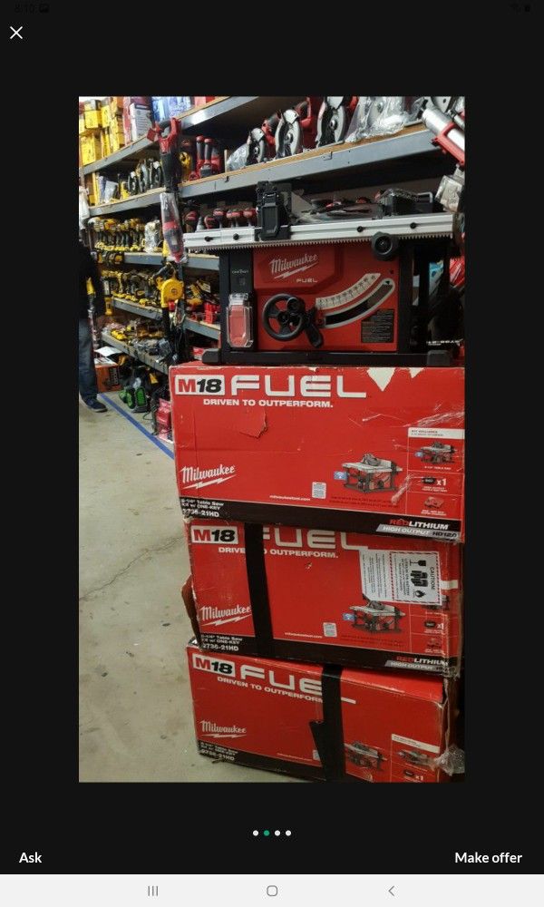 MILWAUKEE M18 FUEL BRUSHLESS 8-1/4 TABLE SAW TOOL ONLY BRAND NEW