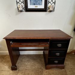 Black Wooden 3-Drawer Desk