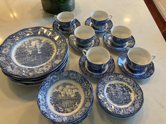 China, liberty blue set, plates dishes