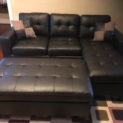 Brand New Bonded Leather Sectional Sofa Couch With Ottoman 