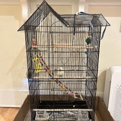 Large Bird House Cage With Play Toys 