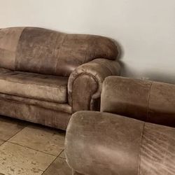 Brown Leather Couch And Chair