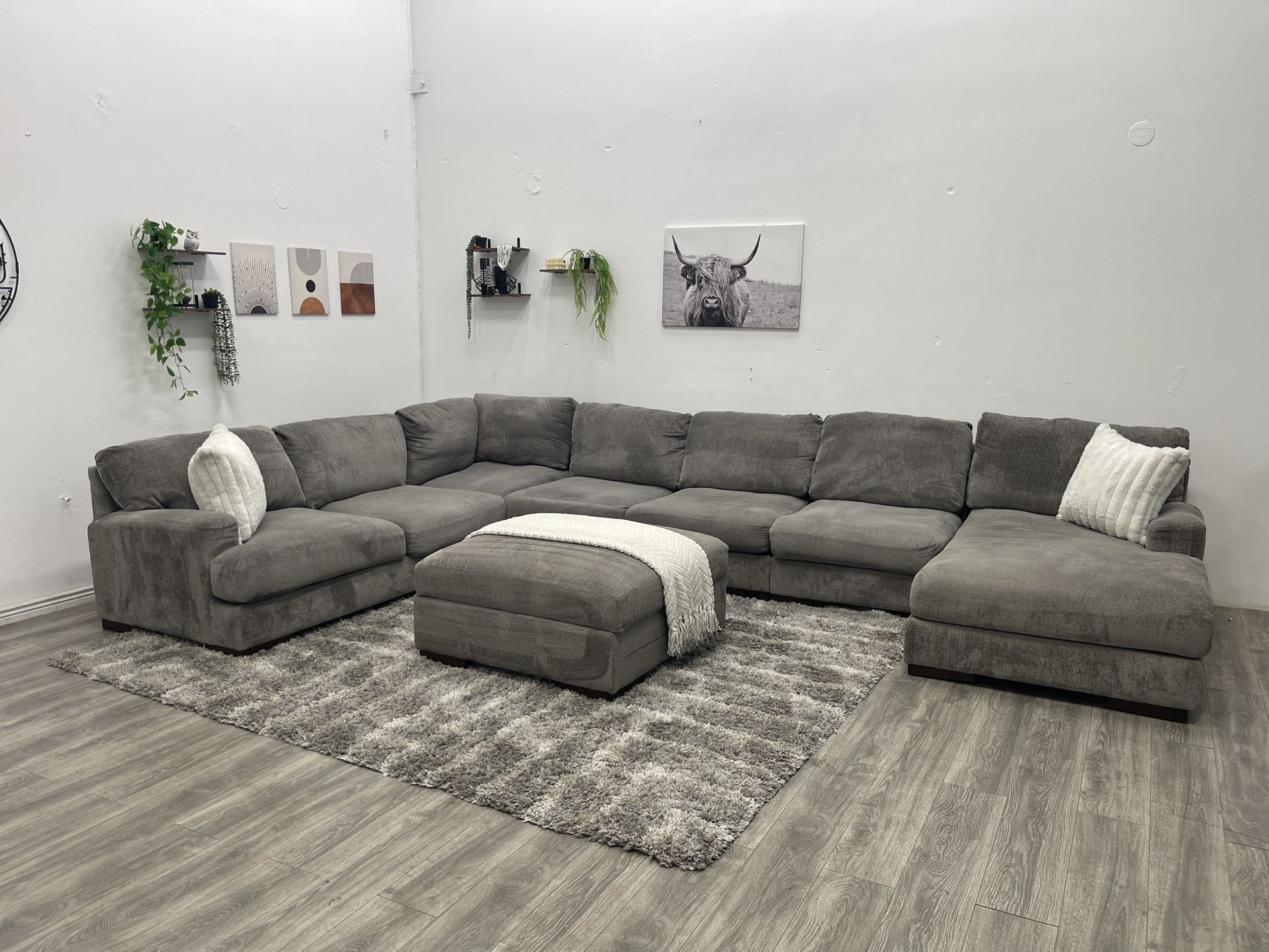 Huge Grey Sectional Couch - Free Delivery
