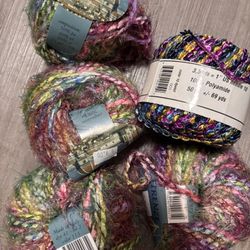 5 Skeins High Quality Yarn-Made In Italy & France!