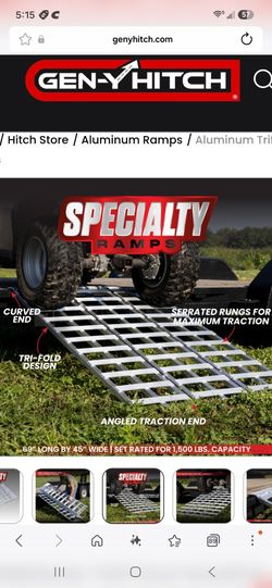 ALUMINUM TRIFOLD RAMP  - 69 X 45 - GH-104588 - 1.5K LBS CAPICITY
