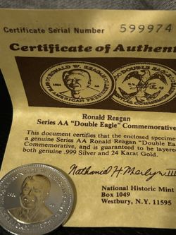 Ronald Reagan Conmemorativa Moneda !!